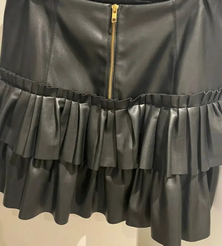 AJE Kindred Tiered Mini Skirt Black Size 8 photo 4