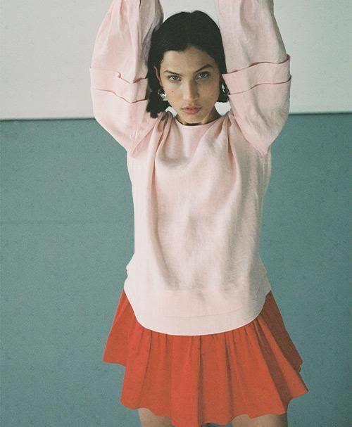 Aje Quietude Long Sleeve Mini Dress Red/Pink Size 4 photo 5
