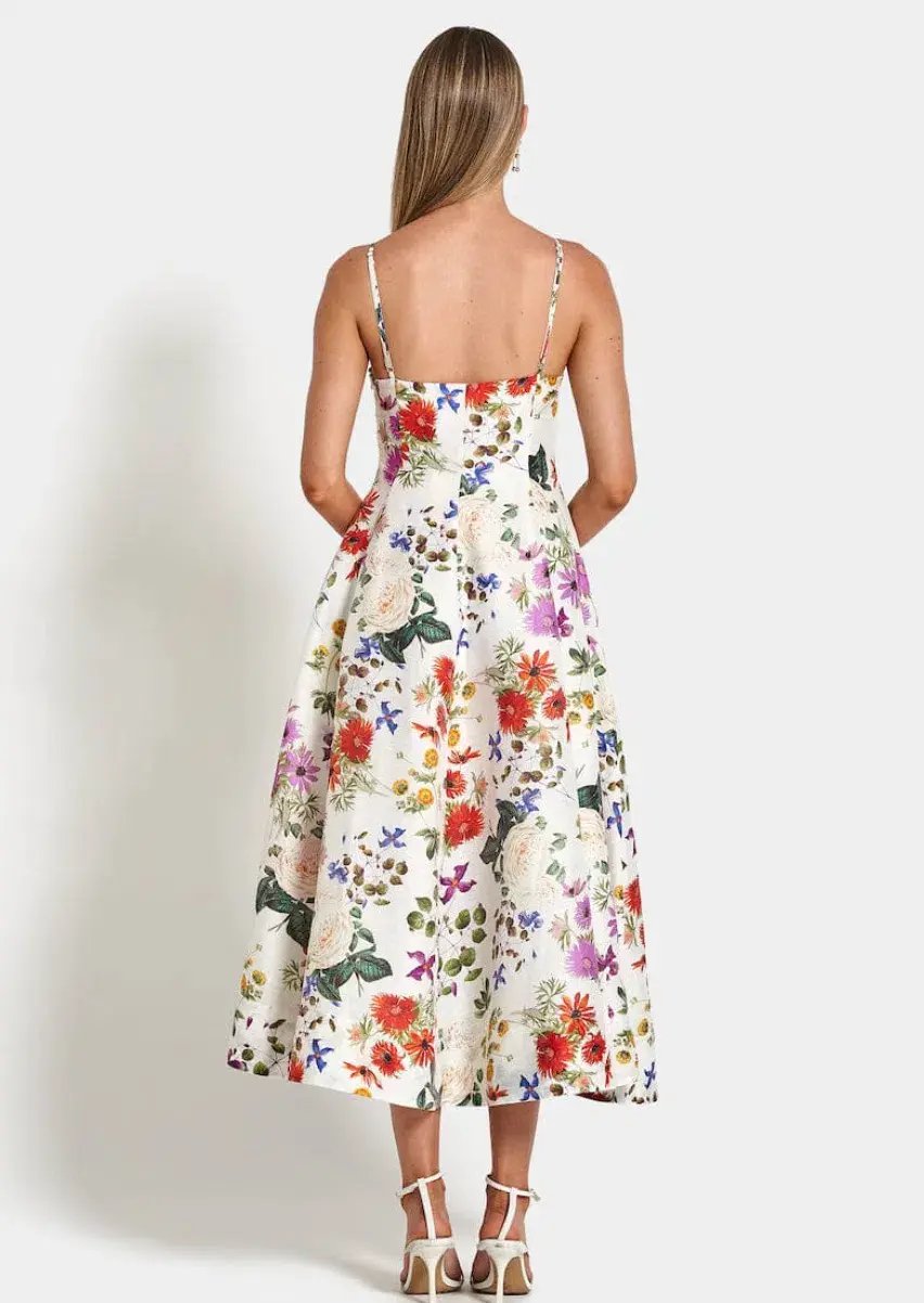 Sofia The Label Evie Midi Dress in Enchanted Floral Size 8 photo 3