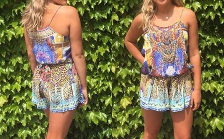 Camilla Bohemian Bounty Shoestring Strap Playsuit Blue Size 14 photo 4