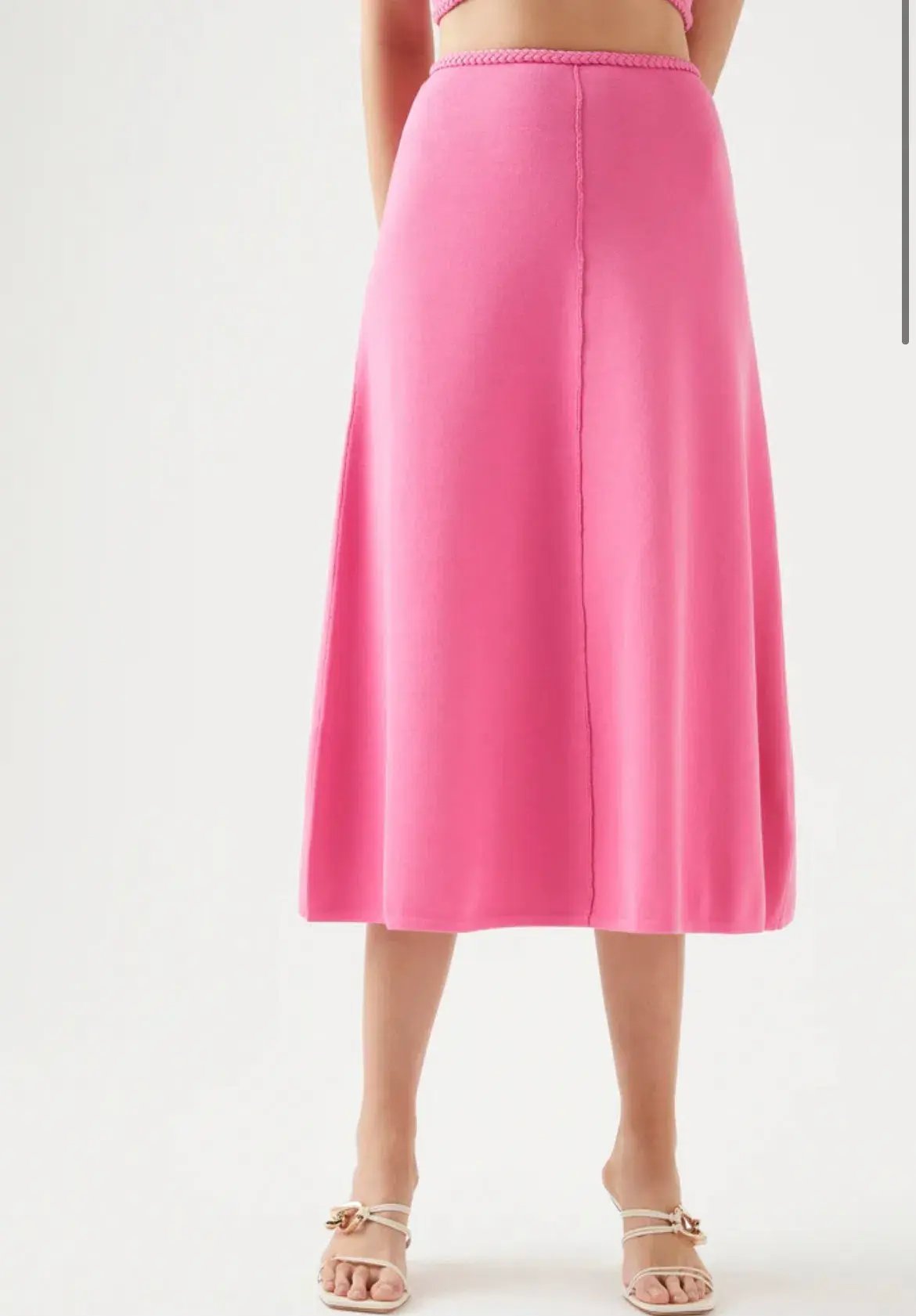 Aje Petal Knit Midi Skirt French Rose Pink Size S / AU 8 photo 4