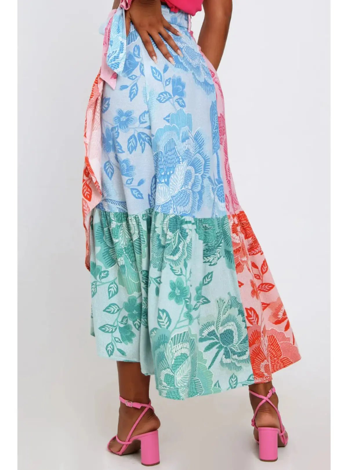 Farm Rio Flower Color Top Crop Top And Flower Colored Skirt Set Print Size S / AU 8 photo 6