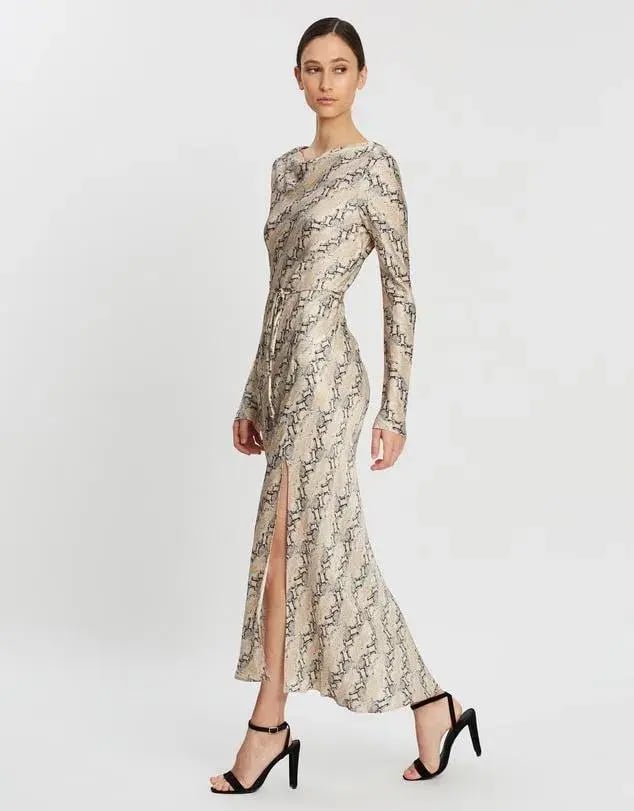 Bec & Bridge Long Sleeve Midi Dress Python Size 8 photo 3