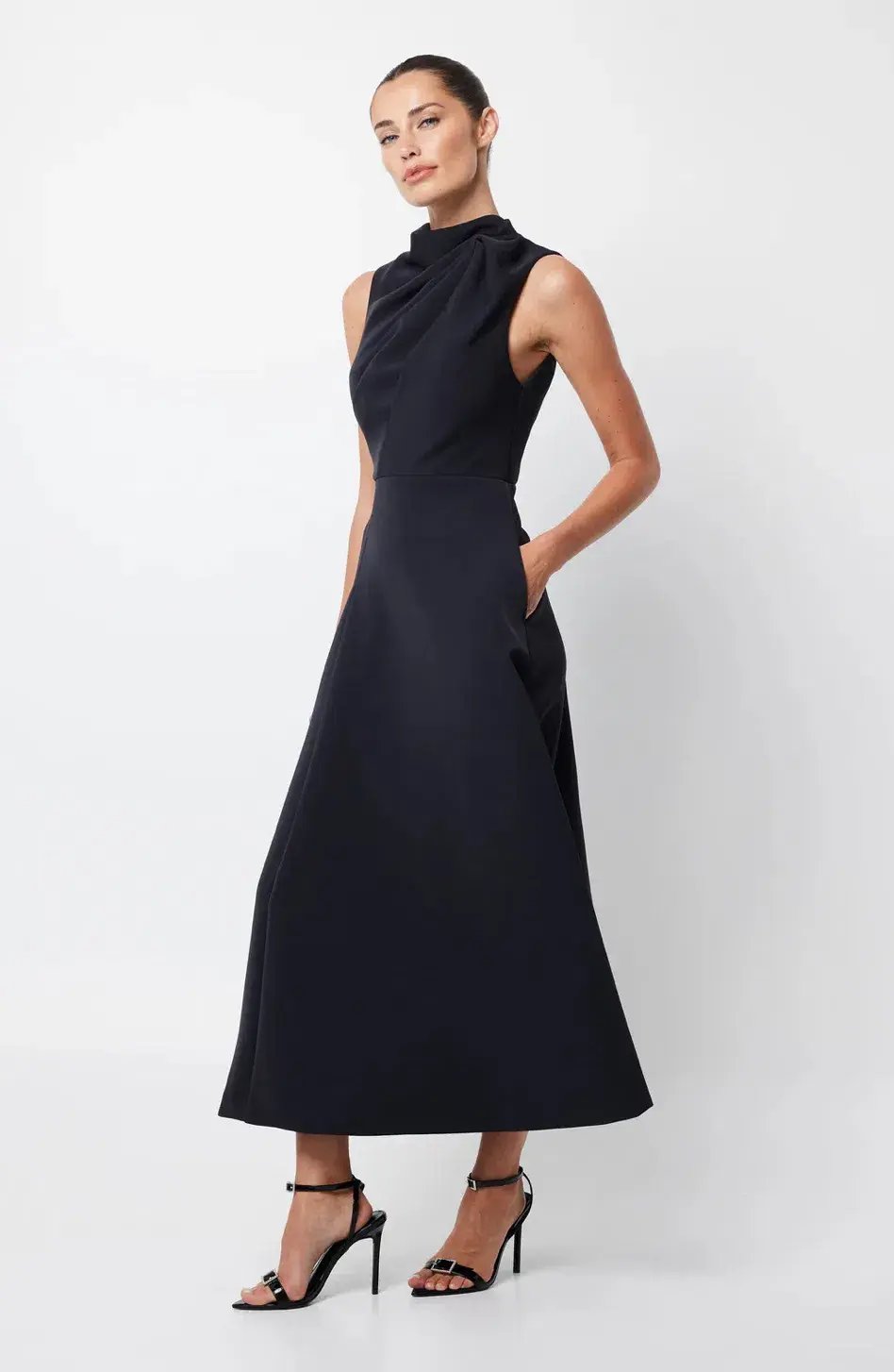 BARIANO Navy full length formal dress photo 20