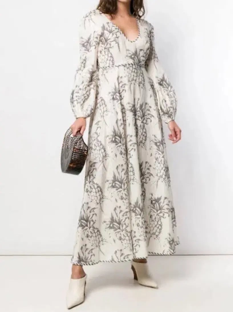 Zimmermann Wayfarer Plunge Neck Maxi Dress Size 1 (10) photo 4