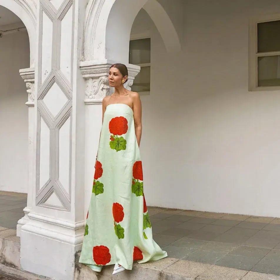 Oroton Posie Gown Geranium Floral Print Size AU 6 photo 3