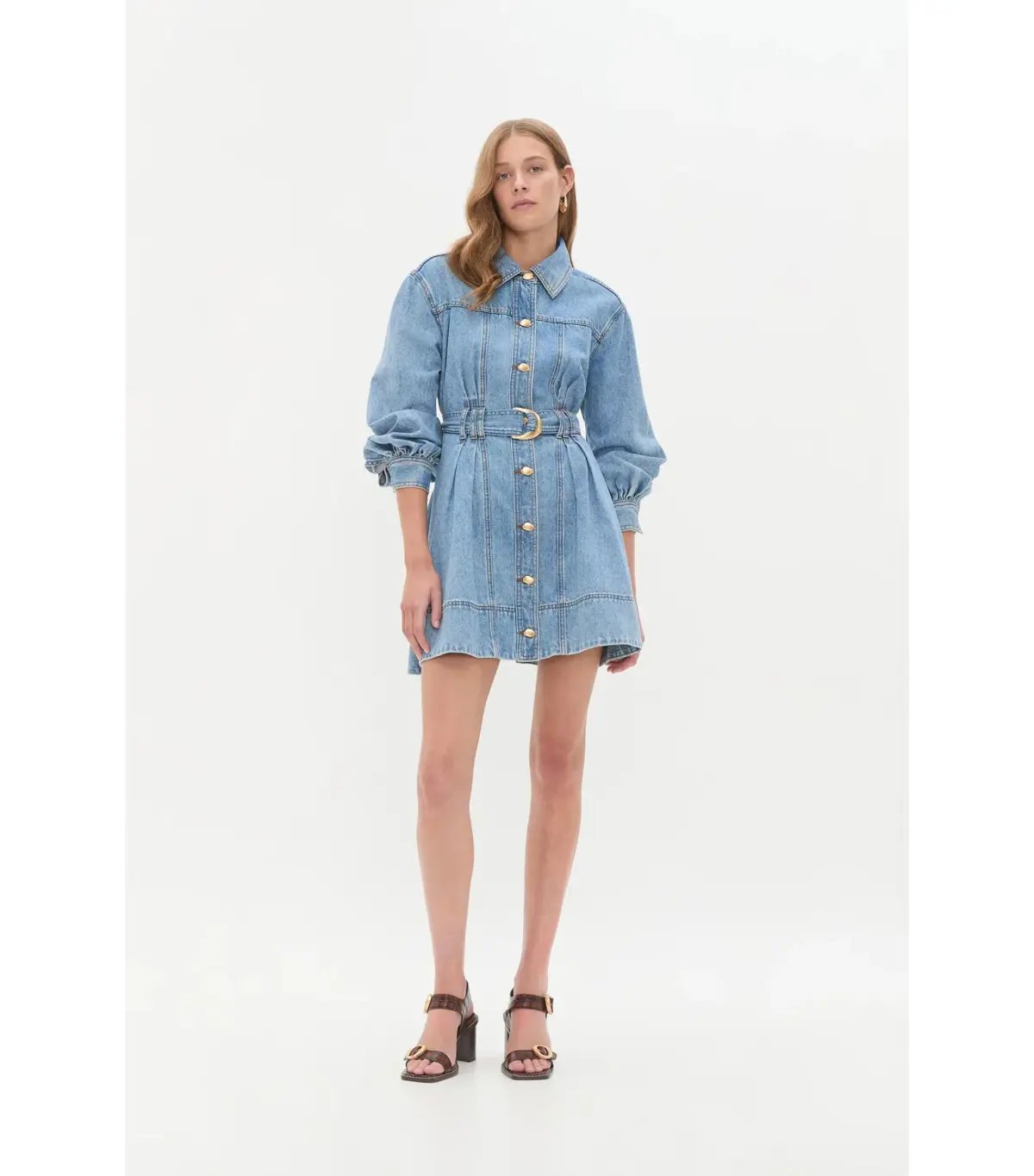 Aje Lane Denim Mini Dress Coastal Wash Size AU 8 photo 3