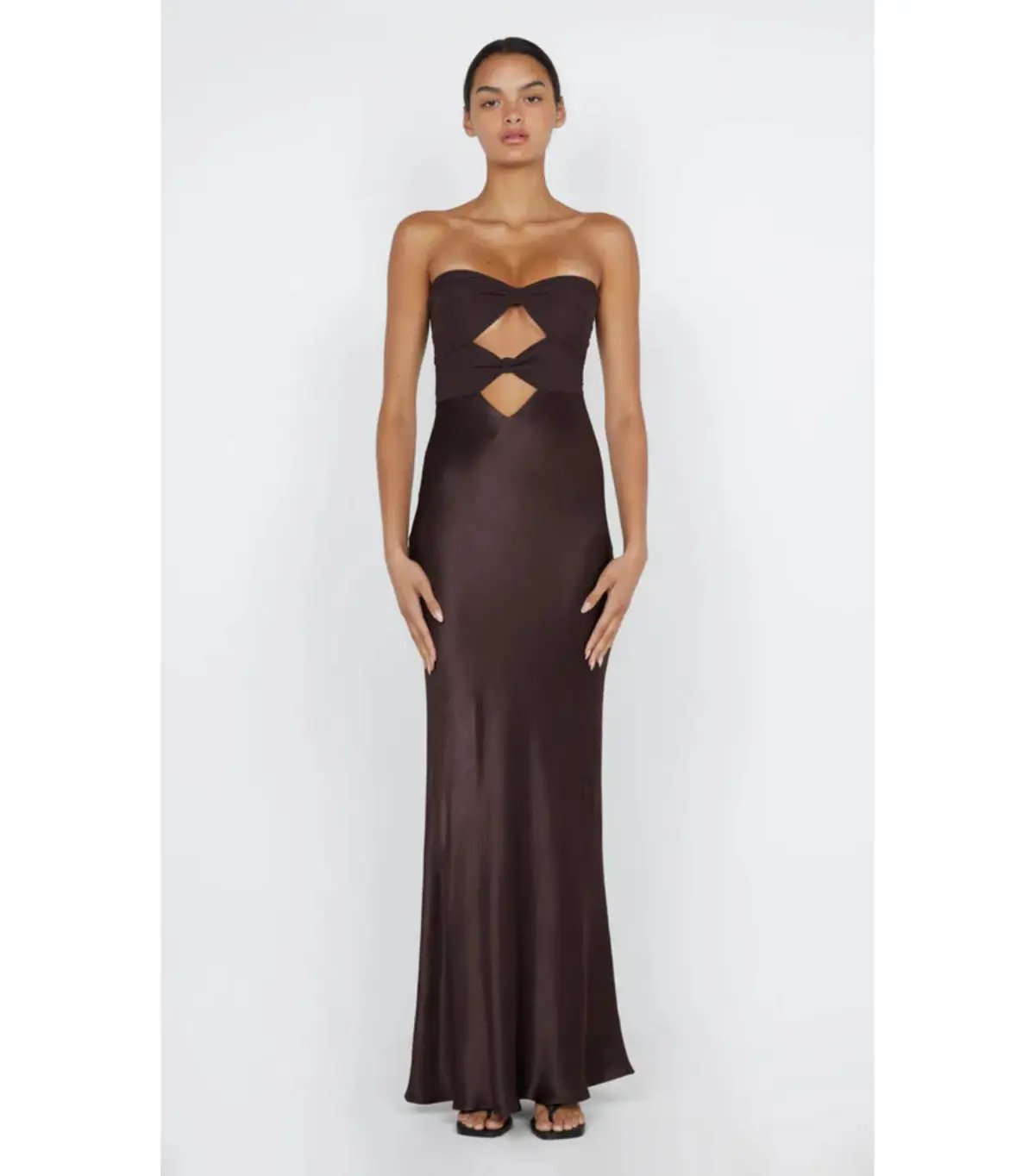 Bec & Bridge Halle Strapless Dress Chocolate Size AU 6 photo 3