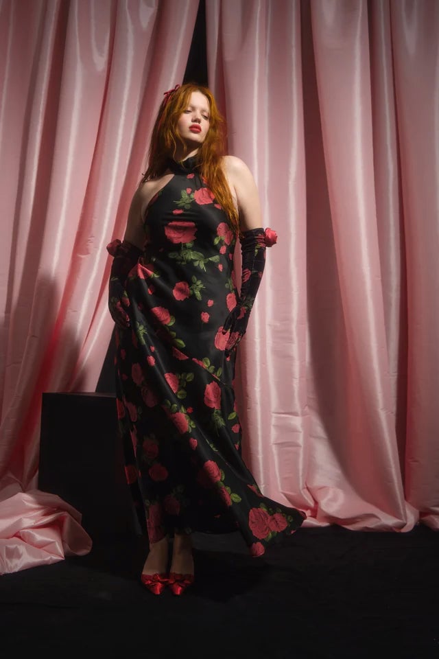 FOR LOVE & LEMONS ASTORIA MAXI DRESS - BLACK MULTI photo 5