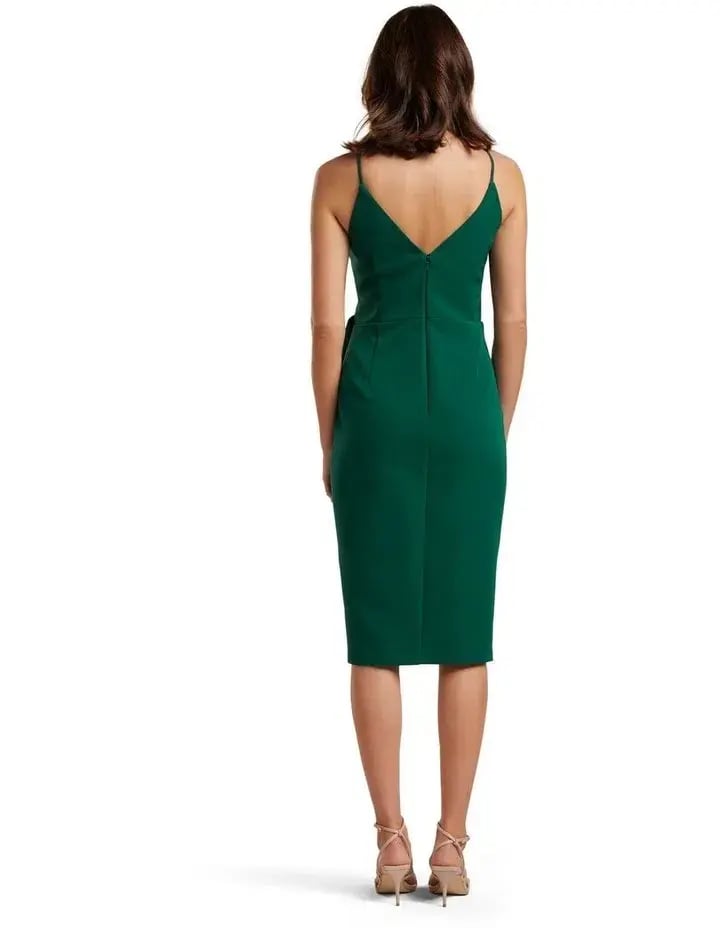 Forever New Alexis Wrap Midi Dress Green Size 12 photo 3