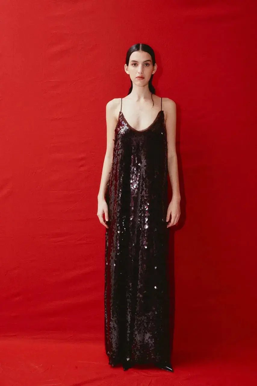 Alemais Geanie Sequin Gown Chocolate Brown Size 8 AU photo 14