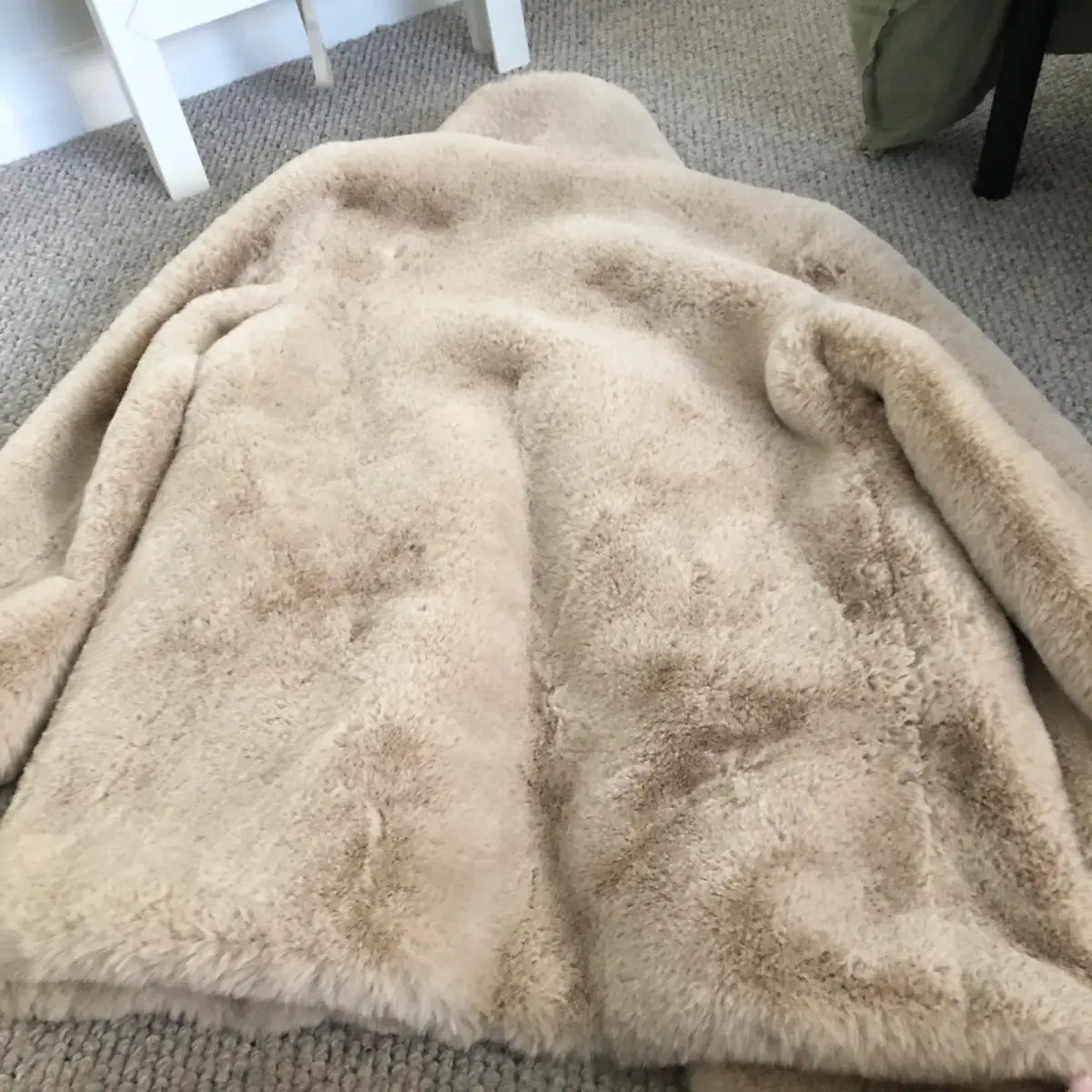 San Sloane Crawford Faux Fur Jacket Light Tan Size XS / Au 6 photo 8