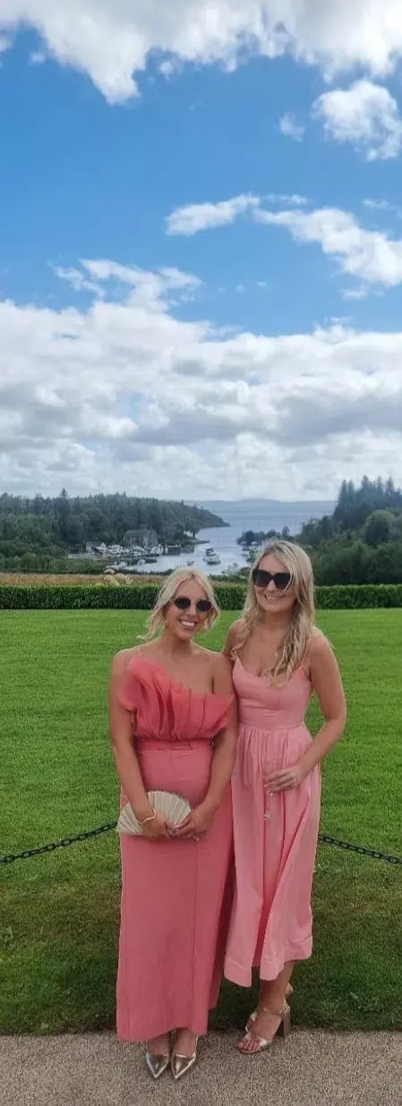 Aje Flame Crop Top and Mary Column Maxi Skirt Set in Guava Pink Size 10 photo 6