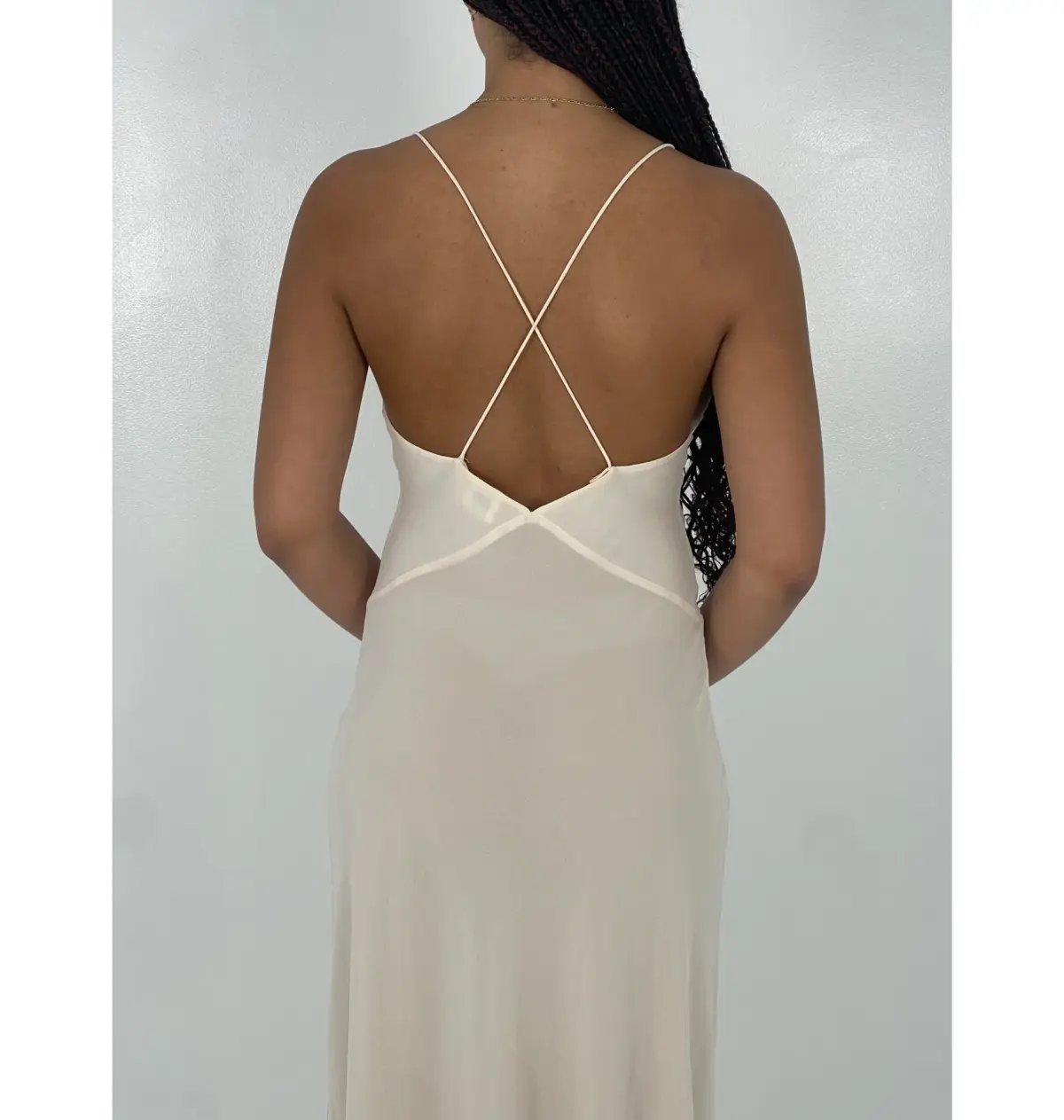 Helsa Sheer Deep V Rose Maxi Dress Cream Size Small / AU 8 photo 4