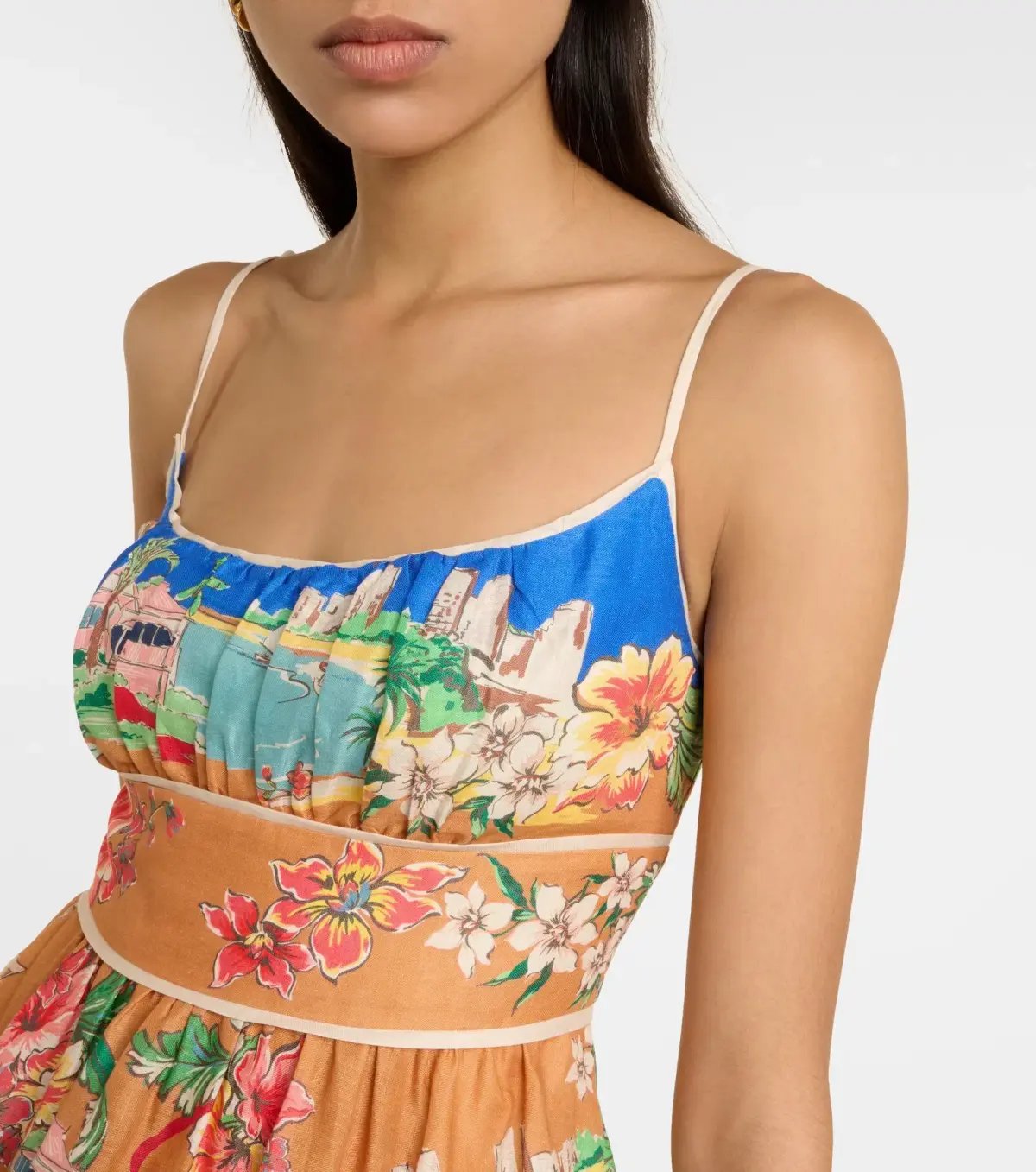 Zimmermann Alight Picnic Midi Dress Nautical Map Print Size 1 / AU 10 photo 2
