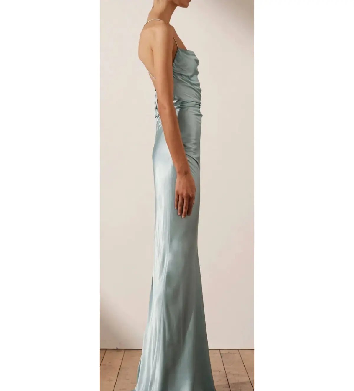 Shona Joy La Lune Lace Back Maxi Dress Powder Blue Size 8 photo 2