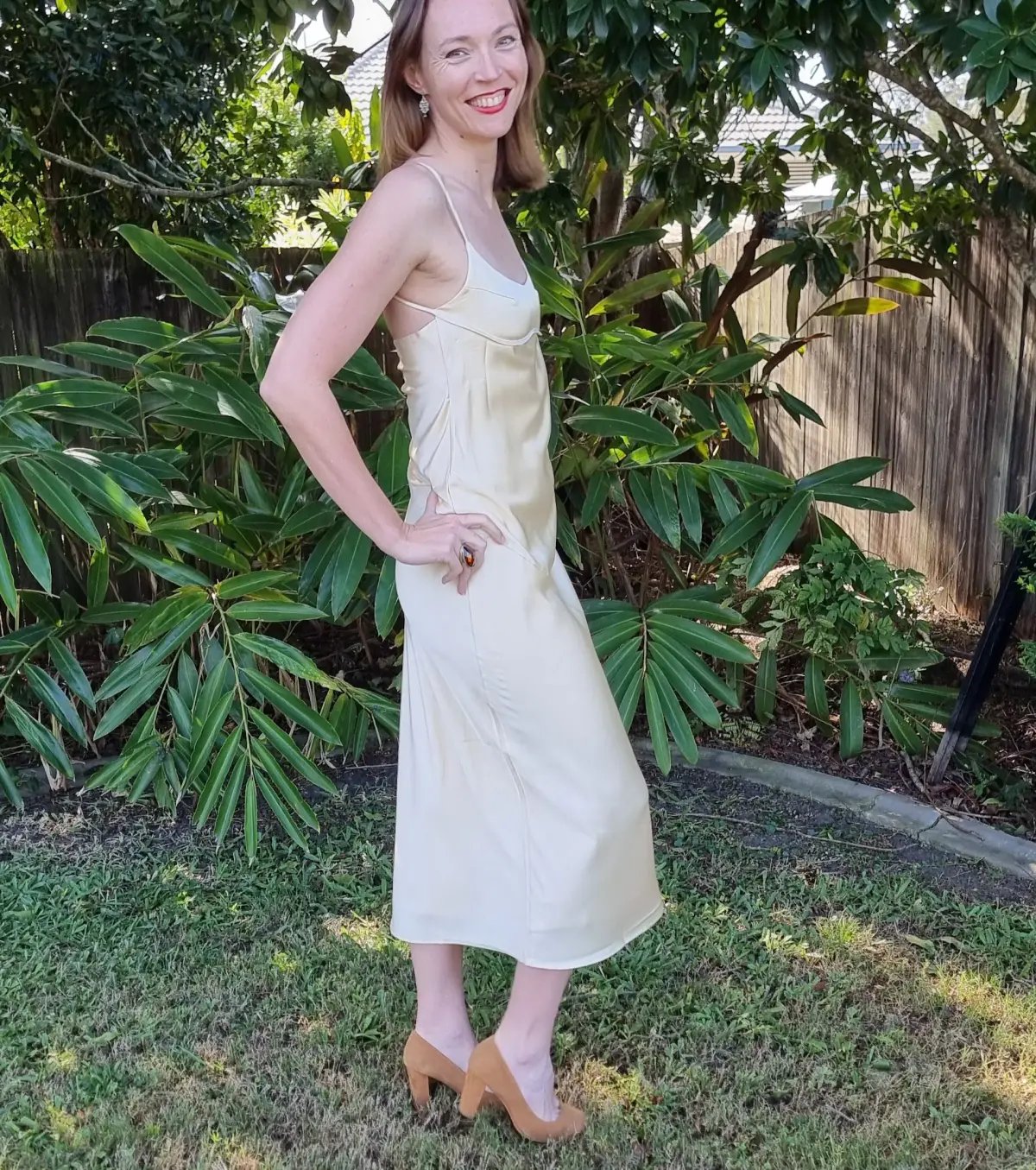 Dissh Greta Satin Midi Dress in Soft Yellow Size 10 photo 2