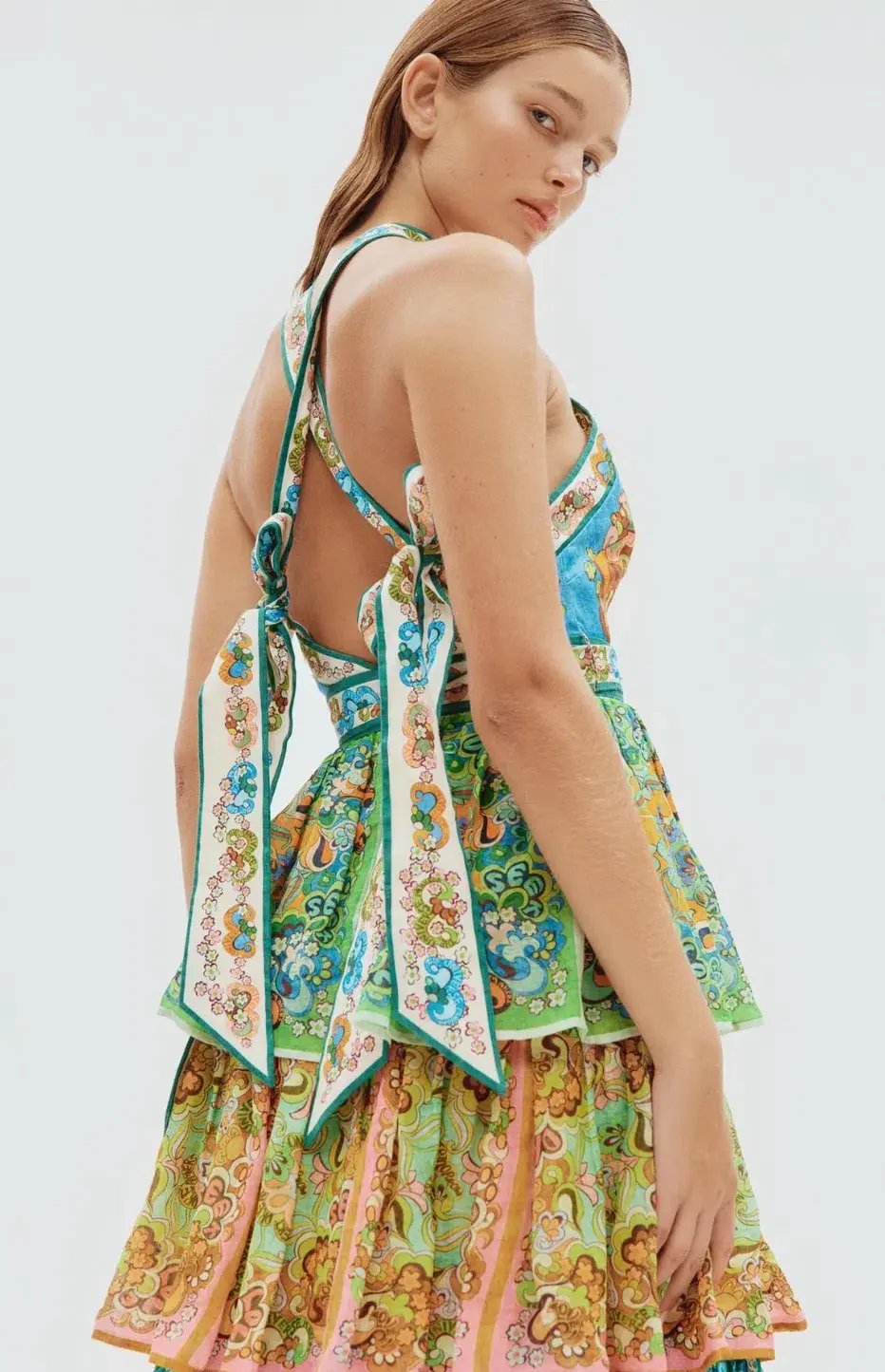Alemais Dreamer Halter Tier Dress in Multi Size 10 photo 6