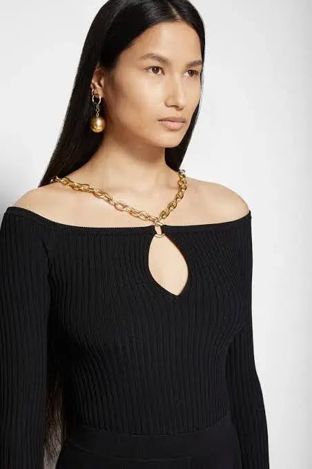 Jonathan Simkhai Quinn Off Shoulder Top Black Size 10 photo 2