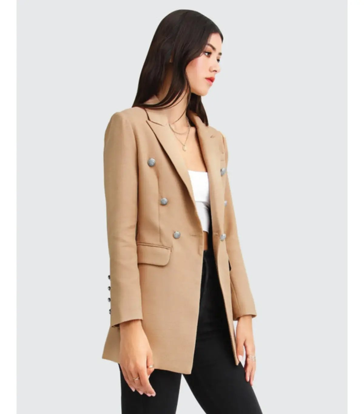 Belle & Bloom Princess Polina Textured Weave Blazer Camel Size S / AU 8 photo 3