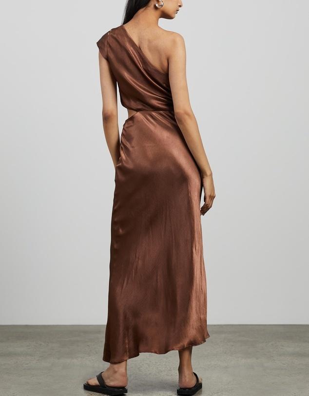 Bec and Bridge Delphine Midi Dress Brown Size 14 photo 3