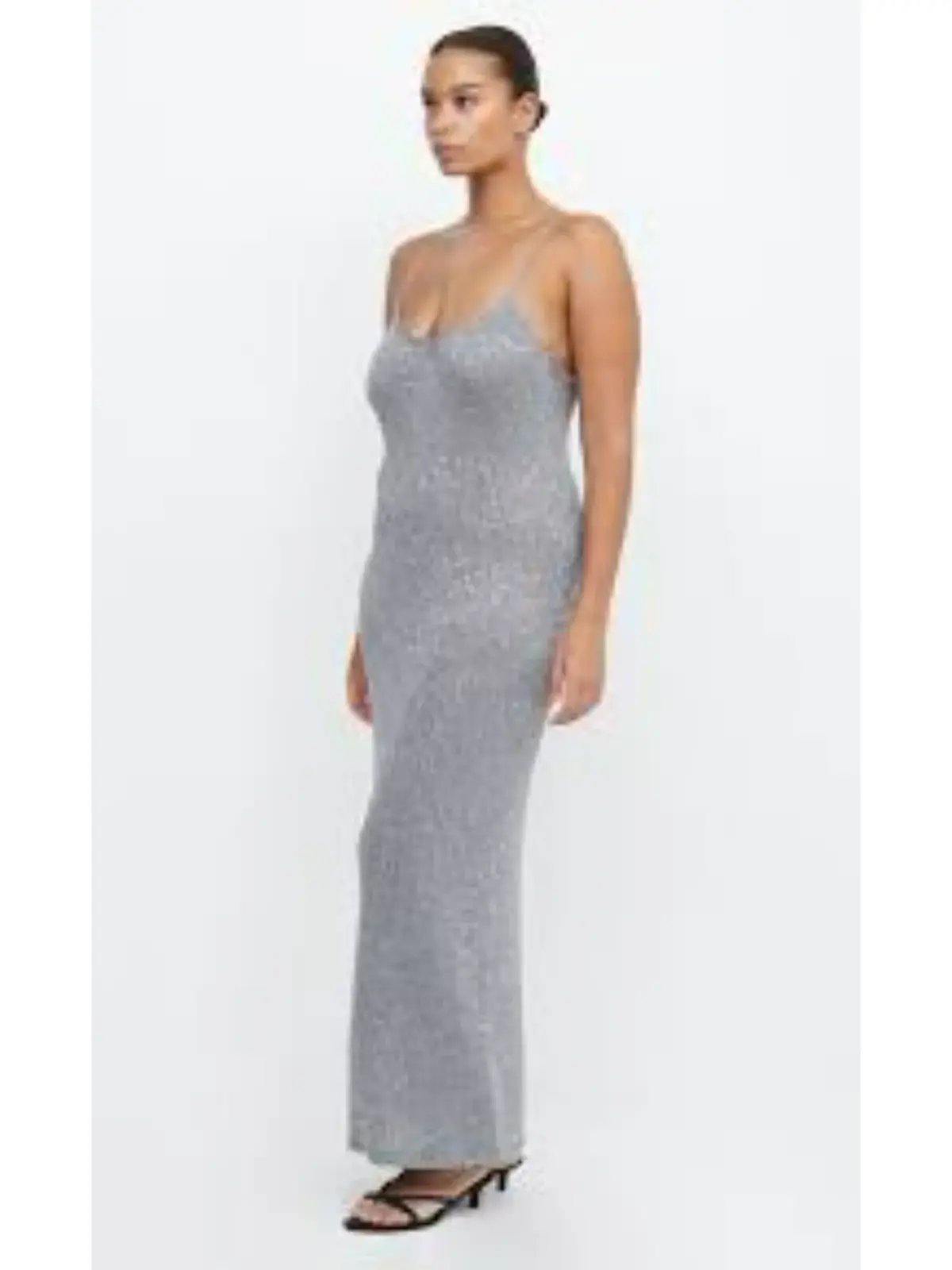 Bec & Bridge Sadie Sequin Knit Slip Dress in Charcoal Size M / AU 10 photo 2