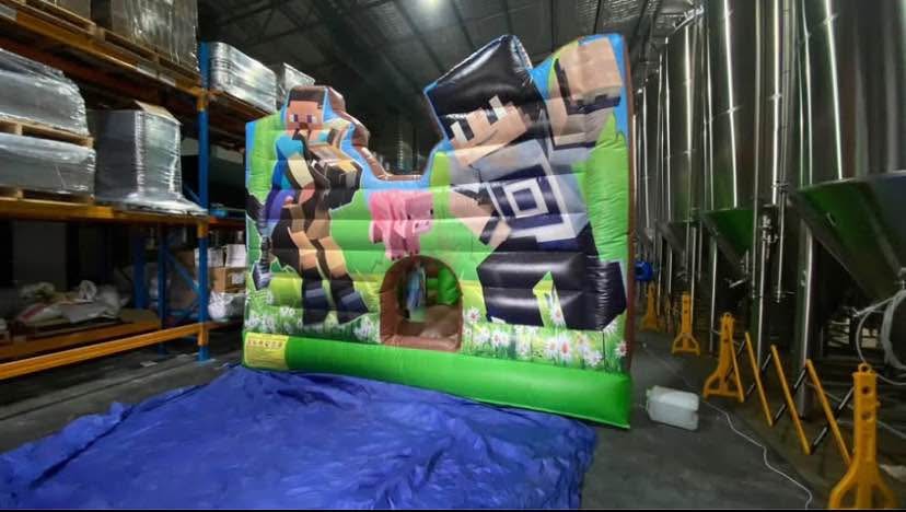 Minecraft Jumping Castle For Hire w/ FREE Bubble Blower Machine photo 4