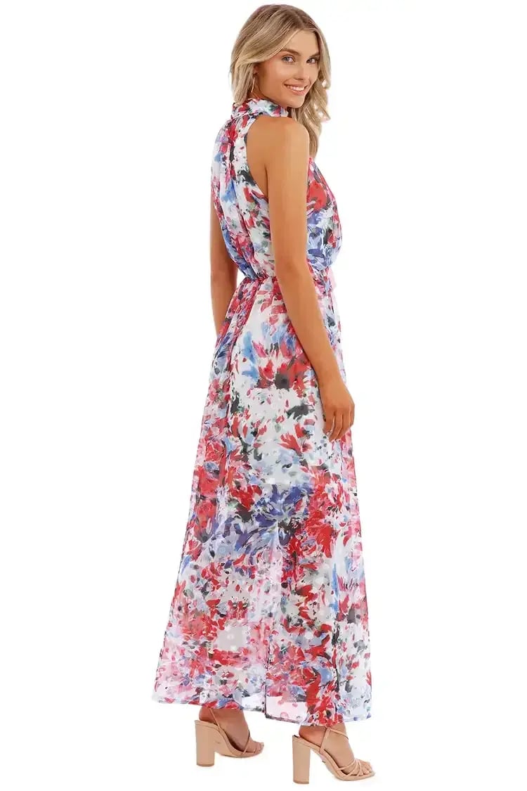 Sofia Irina Halter Gown Spring Flora Multi Print size 10 photo 3