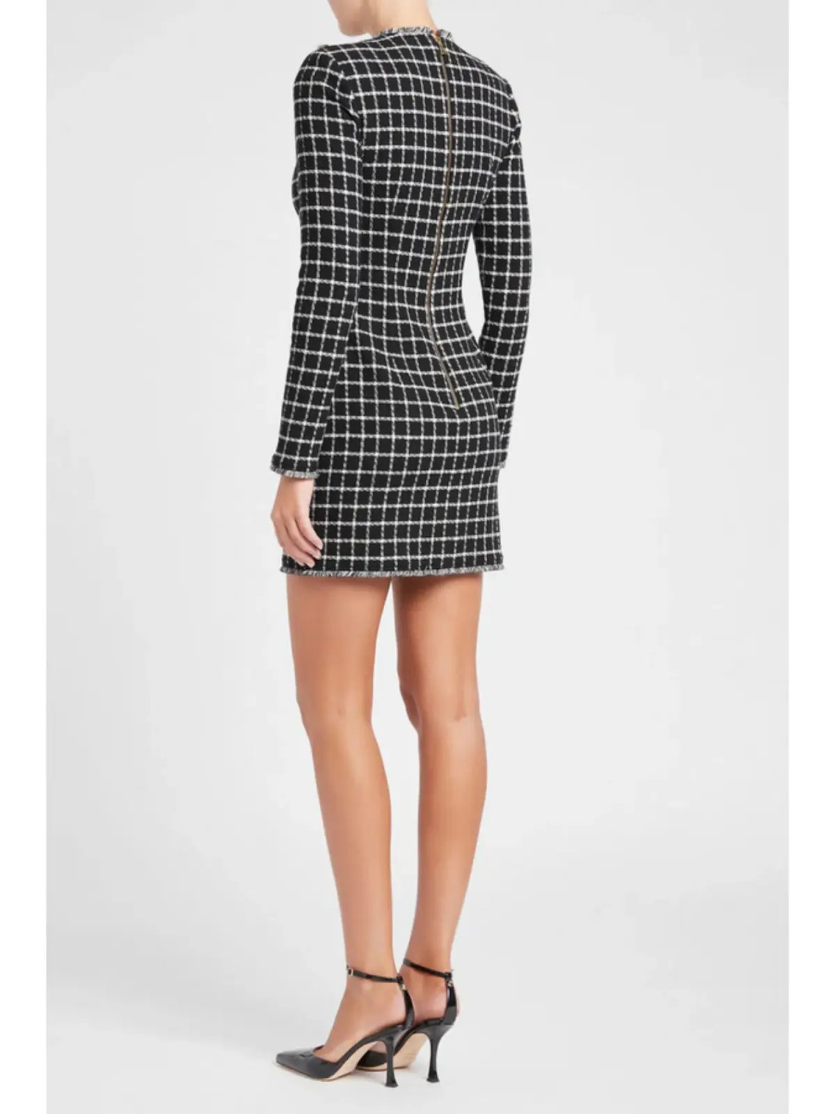 Rebecca Vallance Cory Mini Dress in Black Check Size AU 14 photo 3