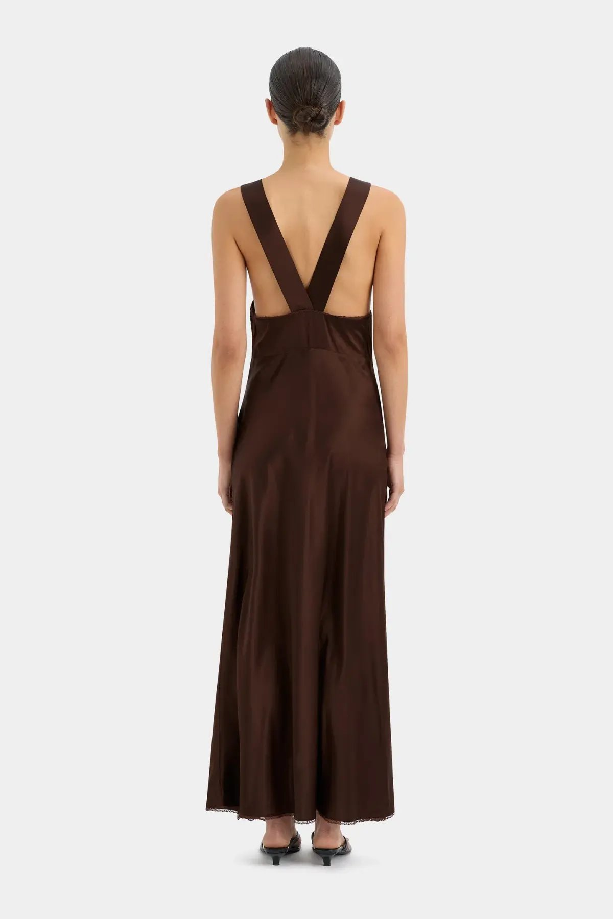 Sir The Label Aries Cut Gown Chocolate Size 6 photo 3
