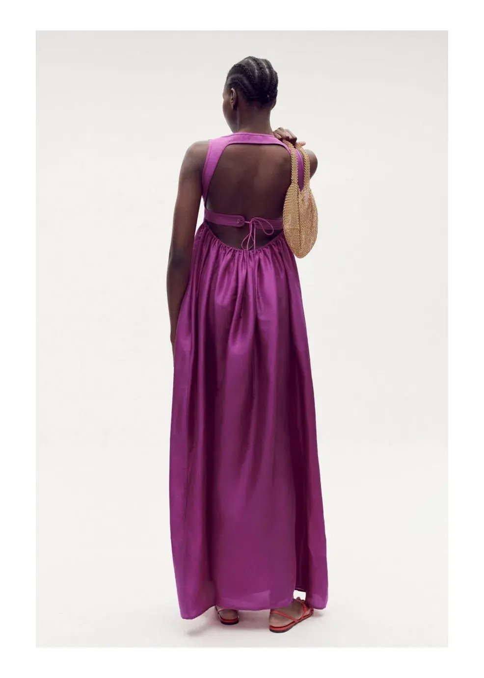 Oroton Strappy Sun Dress Magenta Size 10 photo 2