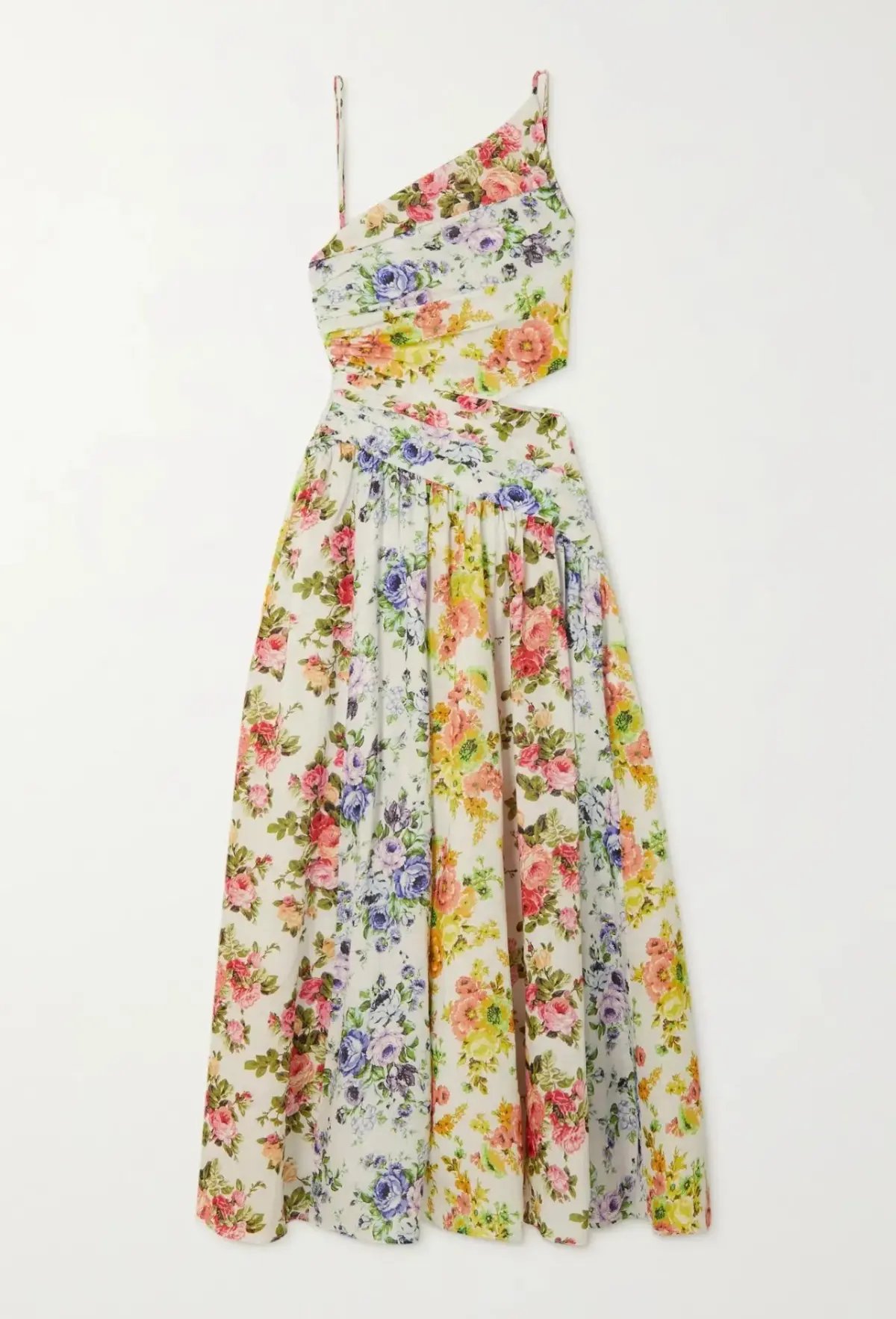 Zimmermann Net Sustain Asymmetric Open-Back Floral-Print Organic Linen Midi Dress Print Size 0 photo 3