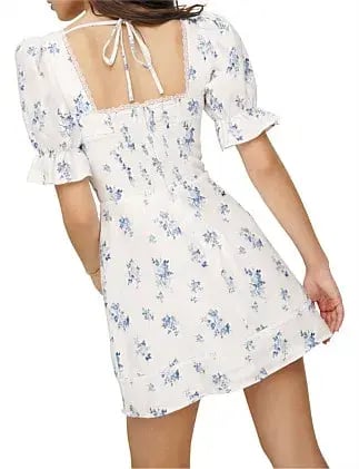 Reformation Eviana Puff Sleeve Mini Dress Size AU 6 photo 2