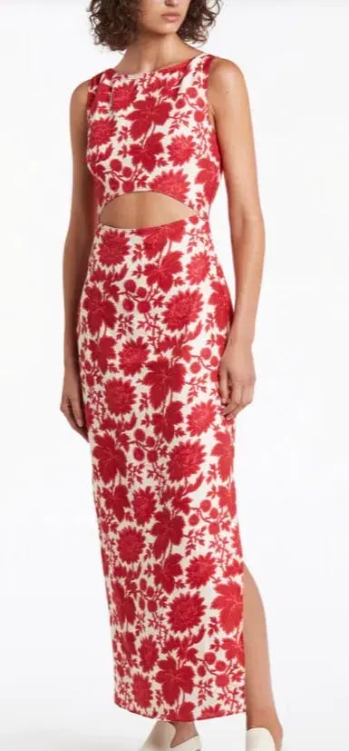 Sir the Label Cinta Cut Out Midi Dress Print Size 6 photo 3