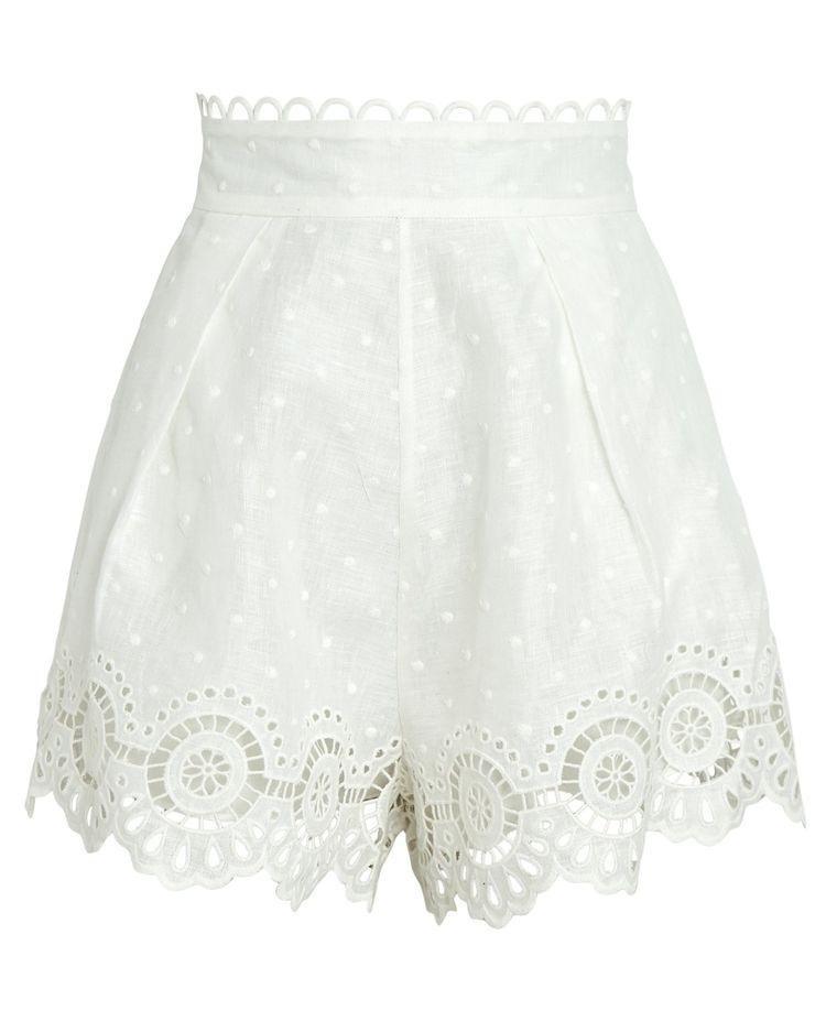 Zimmermann Bellitude Scallop Crop Top and Shorts Set Ivory Size 8 photo 5