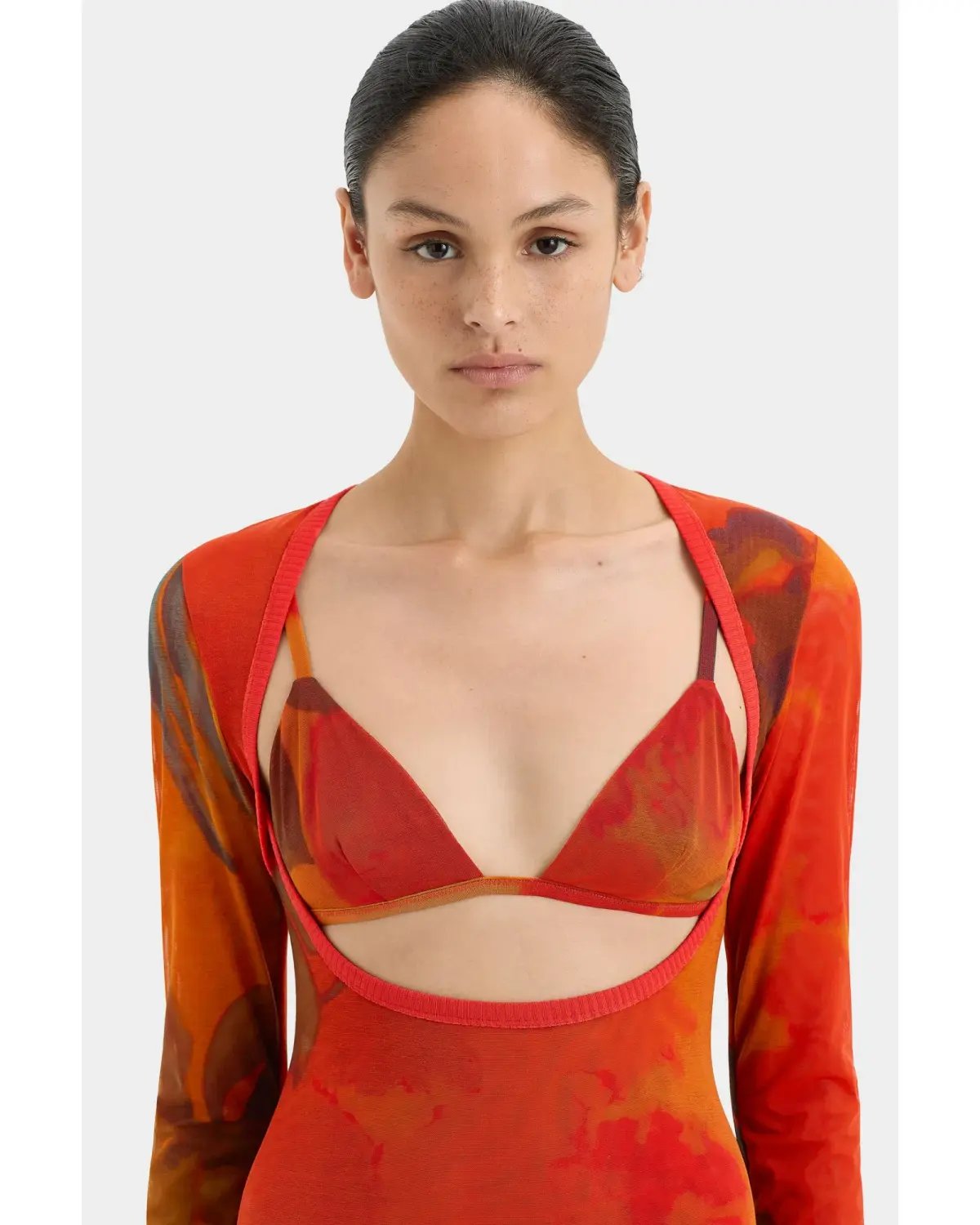 Sir The Label Libertine Cut Out Midi Dress Wren Print Size 1 / AU 8 photo 2