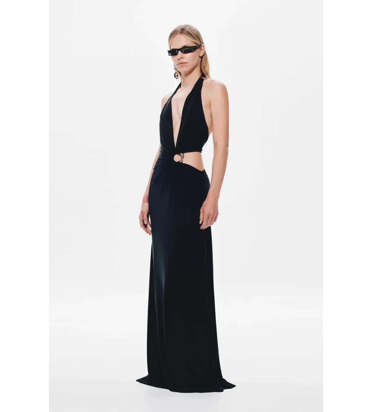 Misha Devon Cupro Maxi Dress in Black Size 8 photo 2