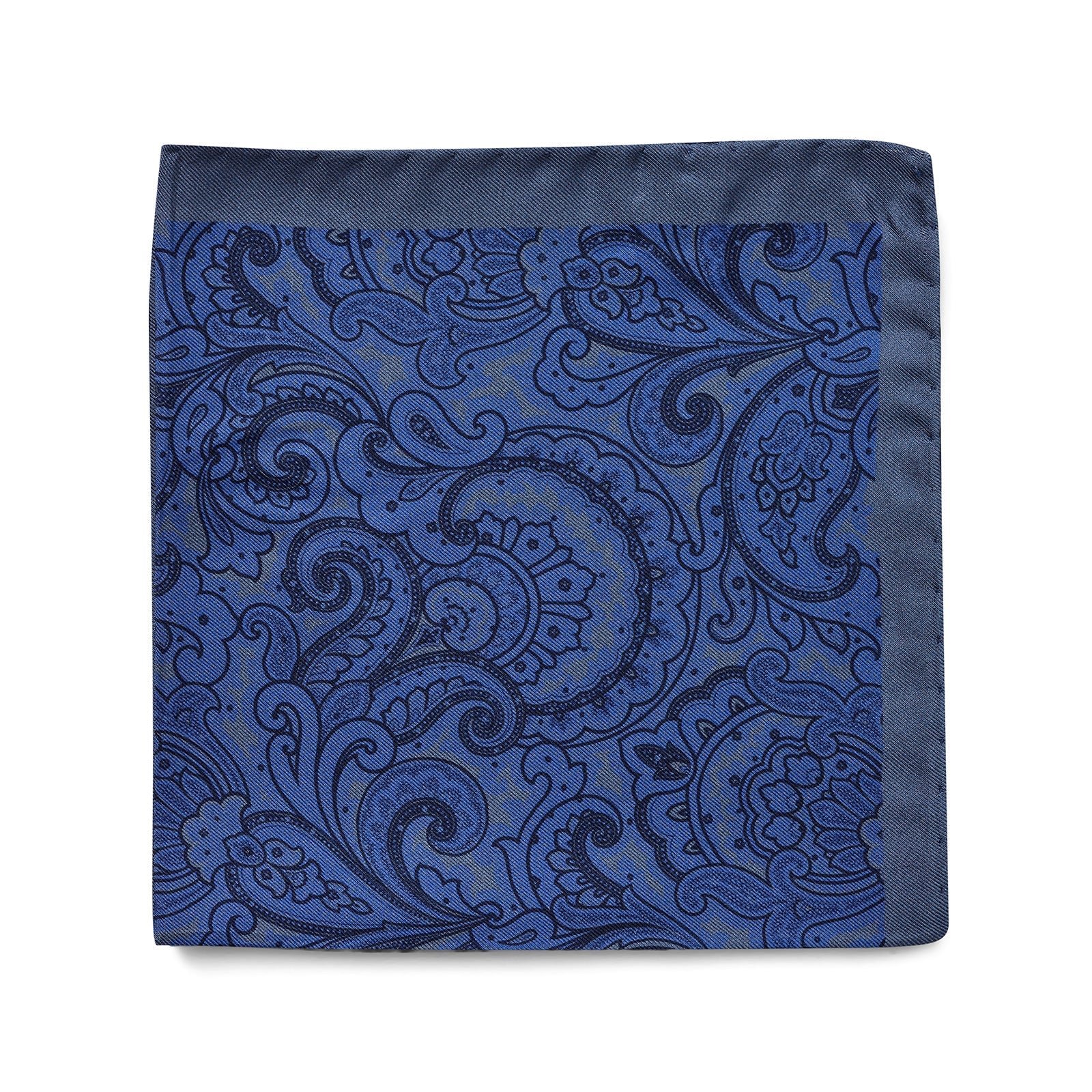 Joe Black Navy Paisley 4 Fold Pocket Square photo 2