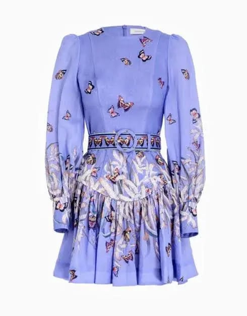 Zimmermann The Botanica Belted Mini Dress Pandanus Size 2 / Au 12 photo 4