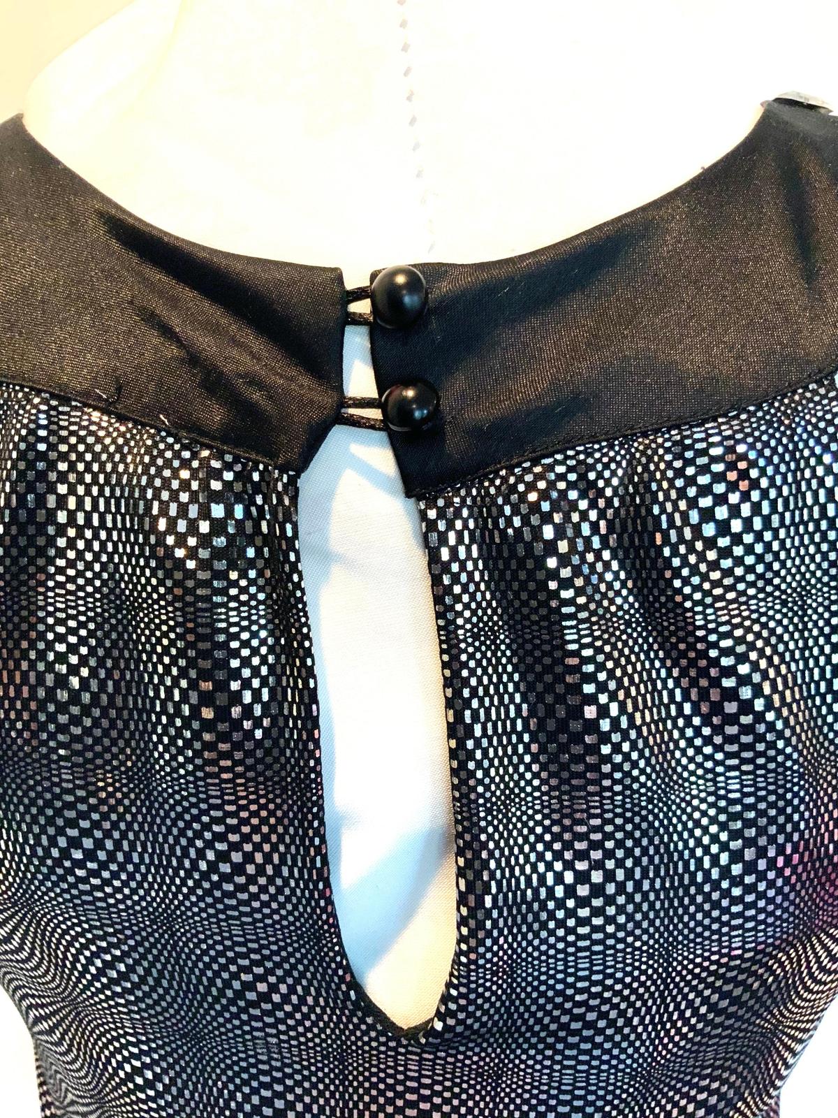 Valentino black and silver geometric mini dress photo 6