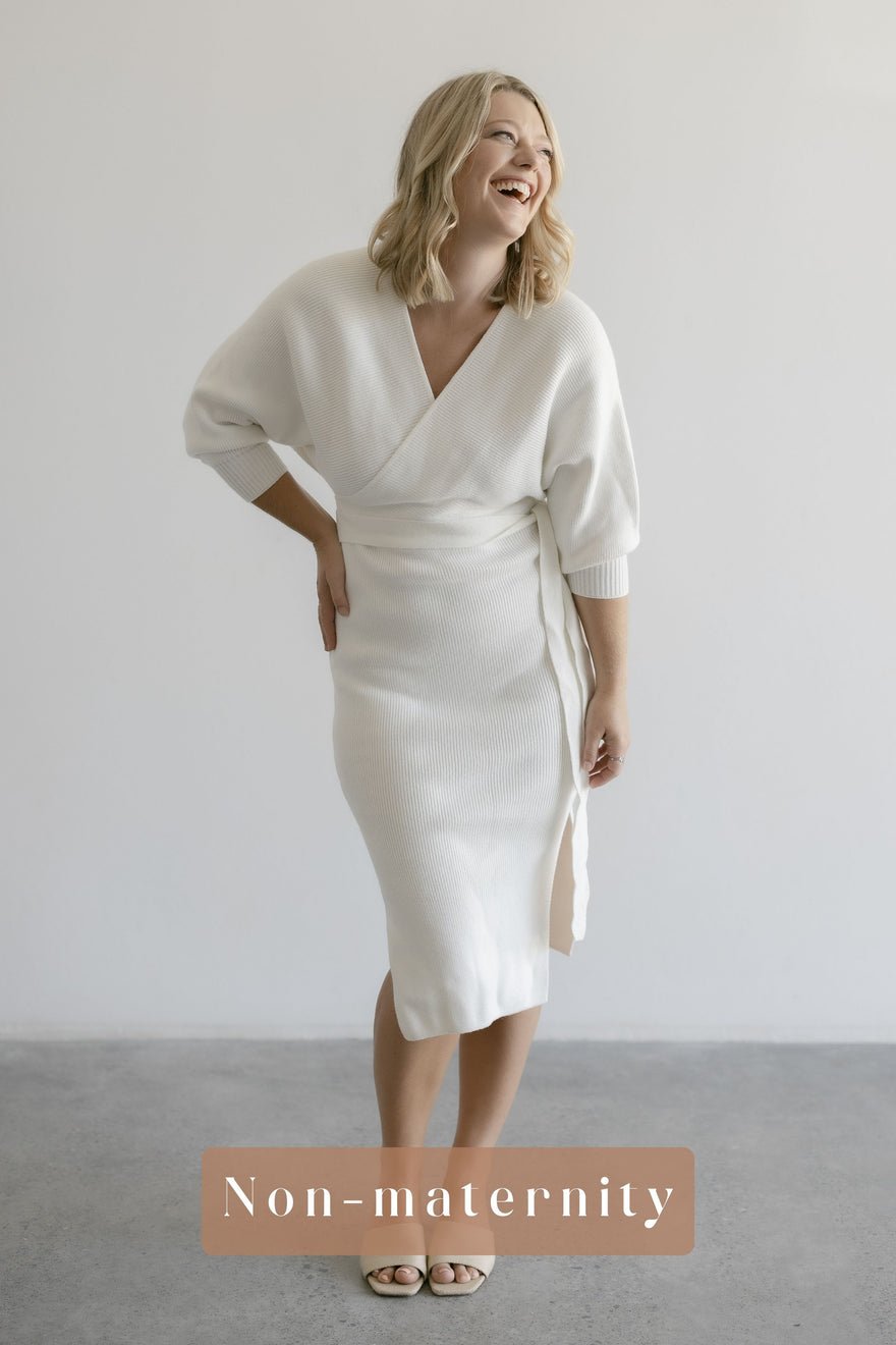 Petal and Pup Bambina Knit Midi Dress - White photo 2