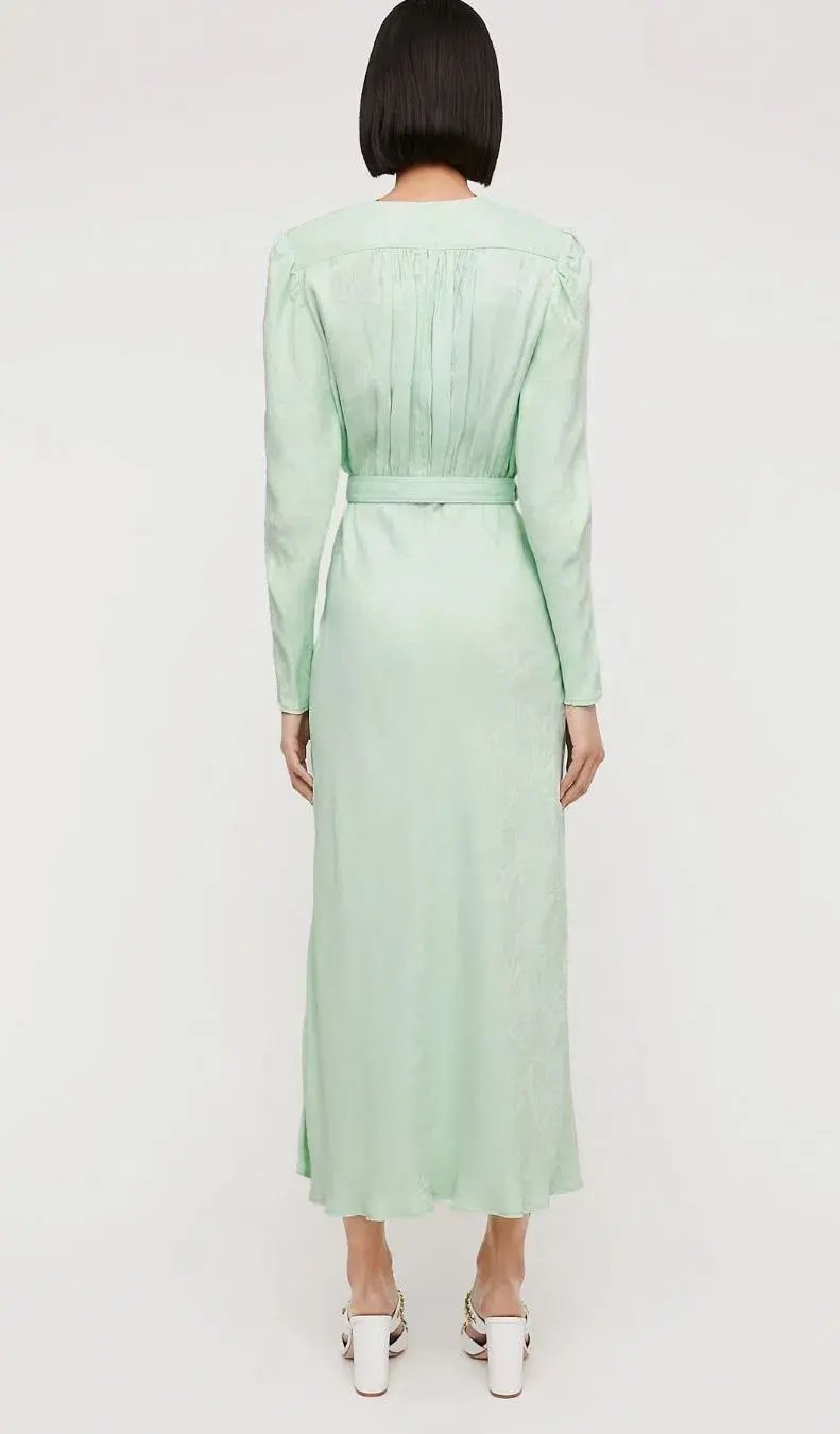 Scanlan Theodore French Jacquard Midi Dress Mint Size 10 photo 3