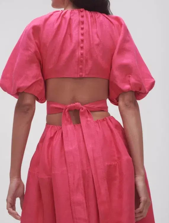 Aje Mimosa Cutout Midi Dress Hot Pink Size 16 photo 4