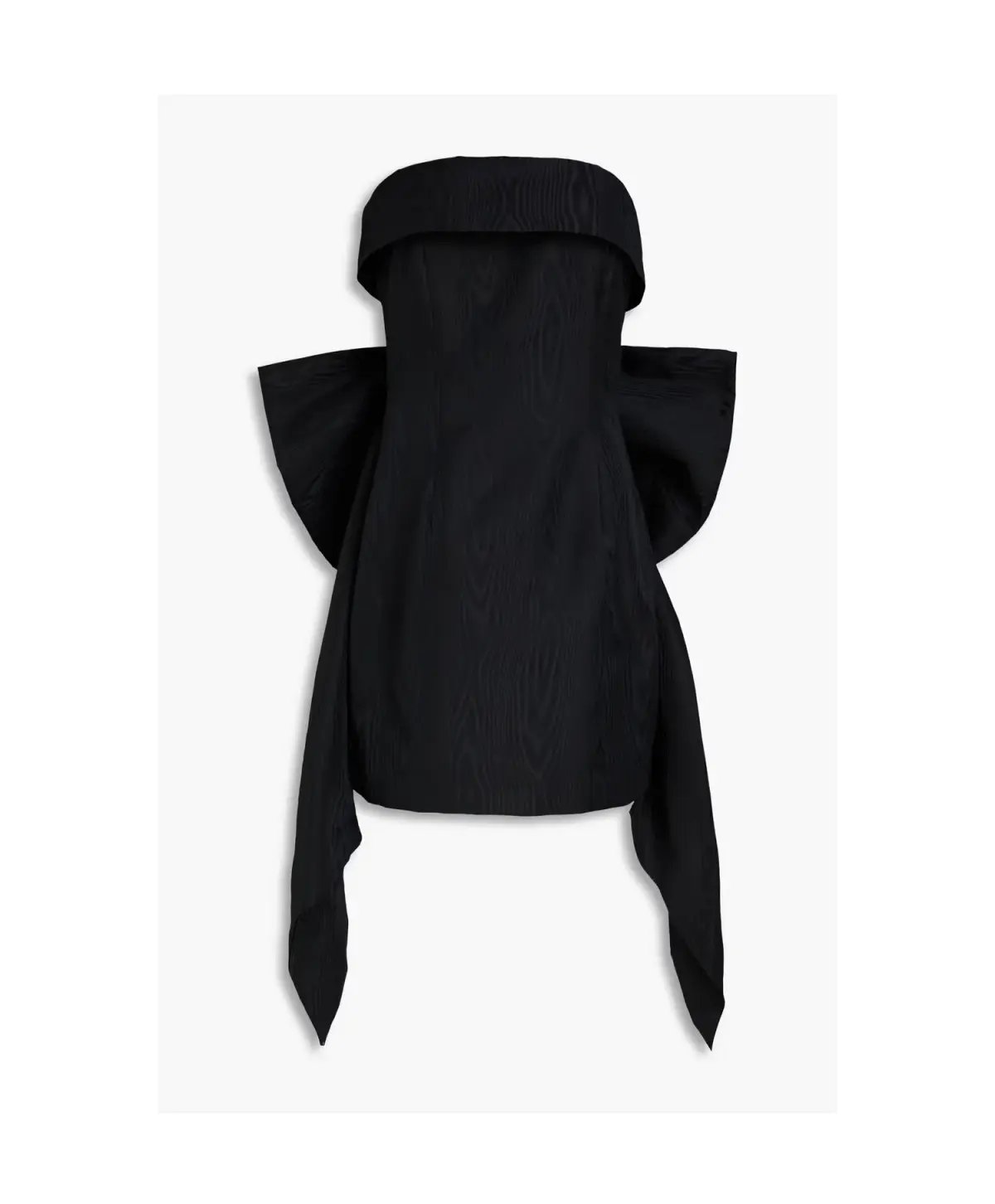 Rebecca Vallance Malone Strapless Bow-Embellished Moire Mini Dress Black Size 10 photo 3