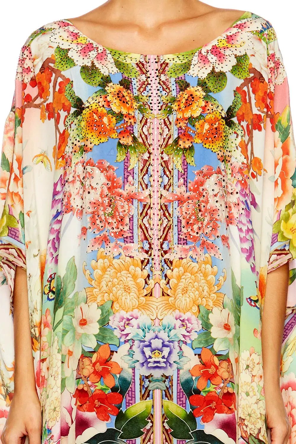 Camilla Flower Hour Round Neck Kaftan One Size photo 2