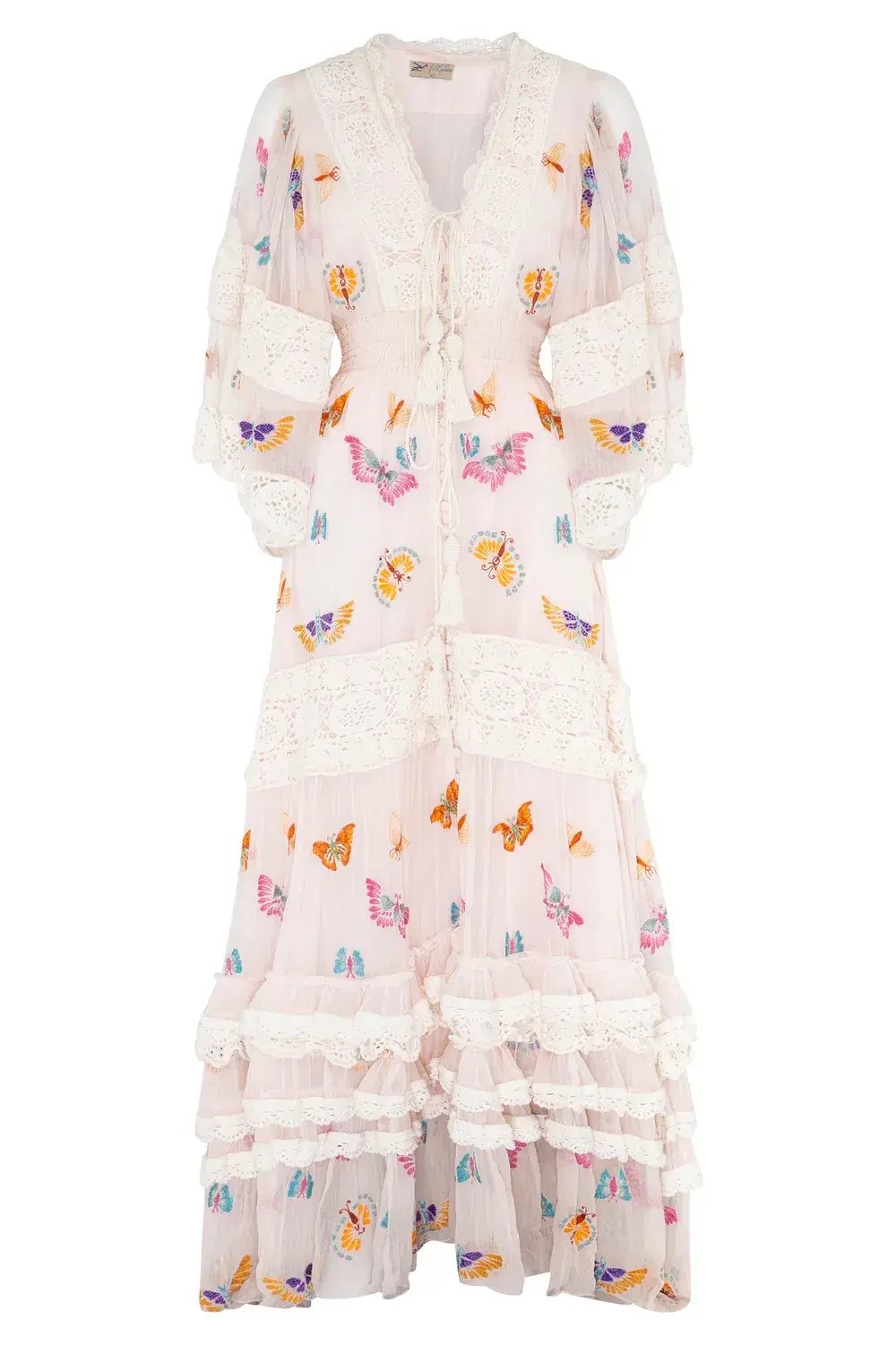 Fillyboo Madam Butterfly Embroidered Duster in Delicacy Size M photo 4
