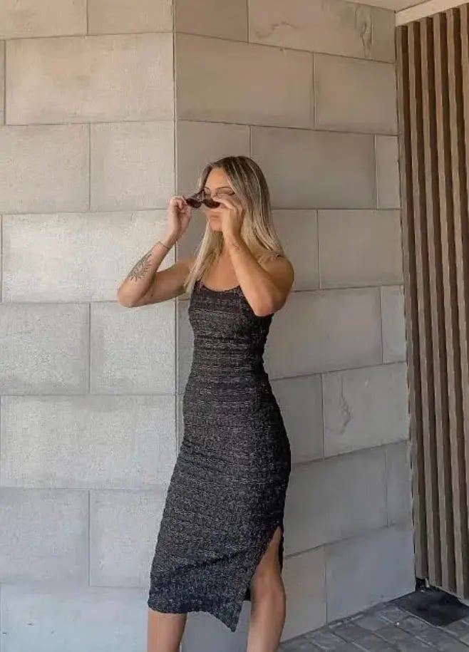 Suboo Nadine Stretch Midi Dress Black Size 10 photo 4