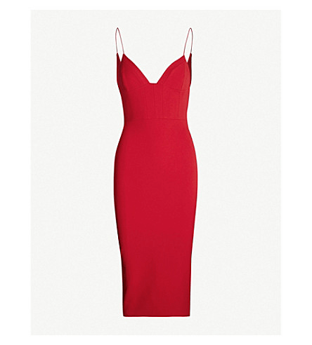 Alex Perry – Mercer Stretch-ponté Bodycon Midi Dress In Red photo 4