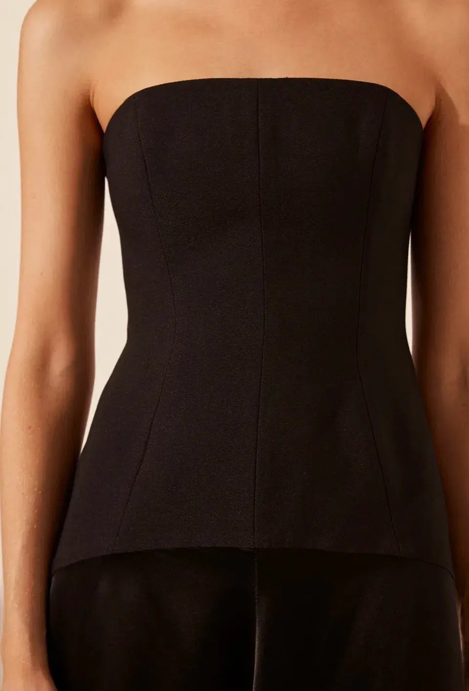 Shona Joy Adri Strapless Panelled Maxi Dress in Black Size 12 photo 5