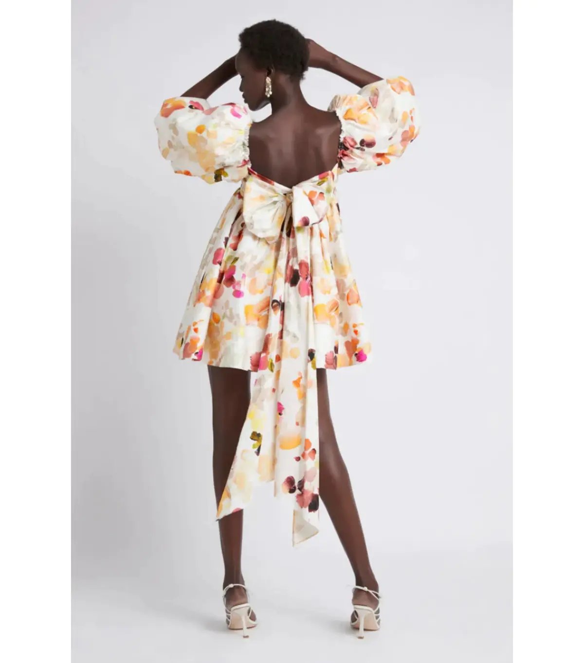Aje Dassia Puff Sleeve Mini Dress Wallpaper Floral Size AU 8 photo 2